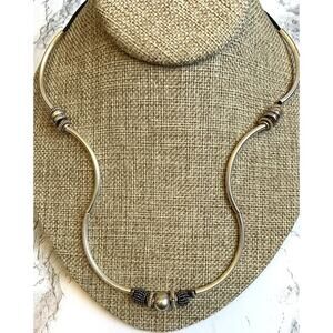 Signed Silver Tone Tube Necklace Lizzy James Single Strand Link 20'' Made in USA